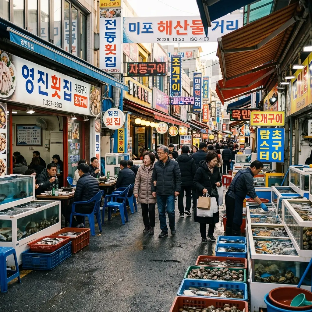 미포 해산물 거리