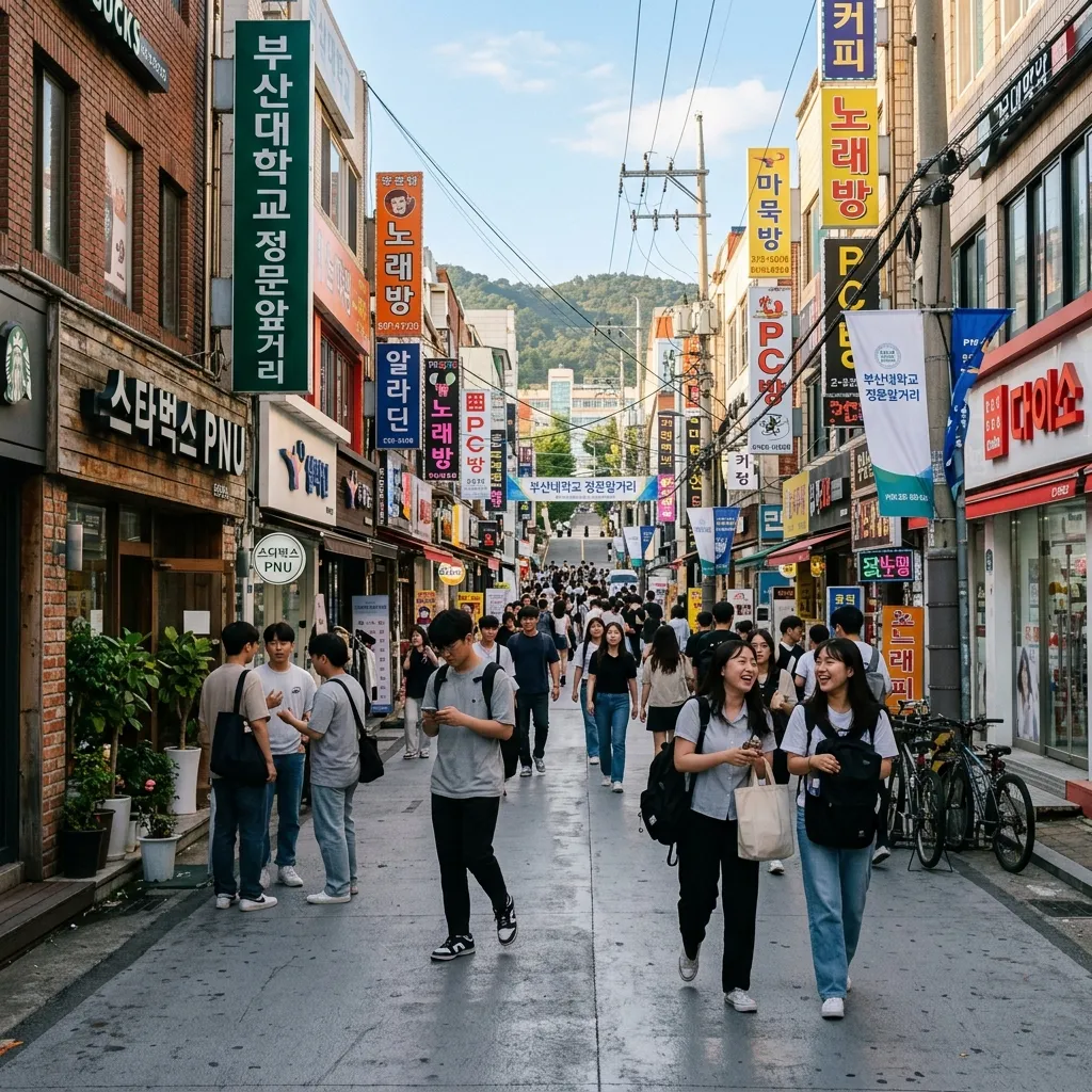 부산대 앞 거리